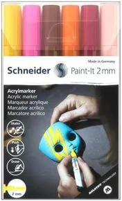 Acrylmarker Schneider Paint-It 310 Set V3, 6 Farben